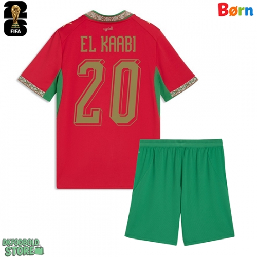 Marokko Ayoub El Kaabi #20 Replika Babytøj Hjemmebanesæt Børn VM 2026 Kortærmet (+ Korte bukser)